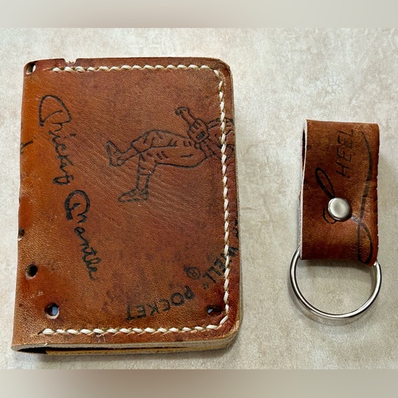 Mickey Mantle Yankees Handmade Rawlings Vtg Baseball Glove BifoldPocket Wallet